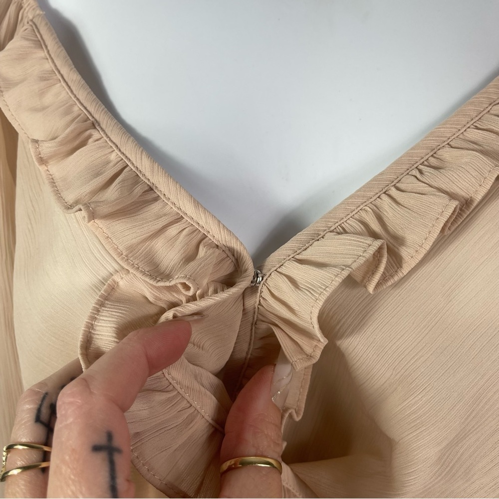 Ruffled Babydoll Long Sleeve Blouse - Picture 3 of 5